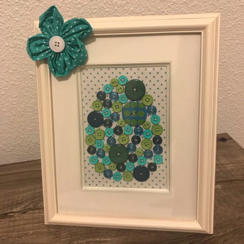 Handmade Easter Framed Button Egg